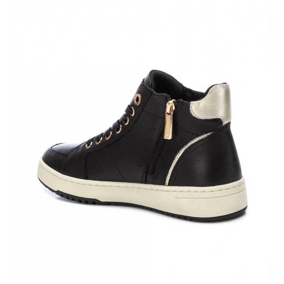 NEW XTI women's leather high top sneakers in black - Picture 3 of 3